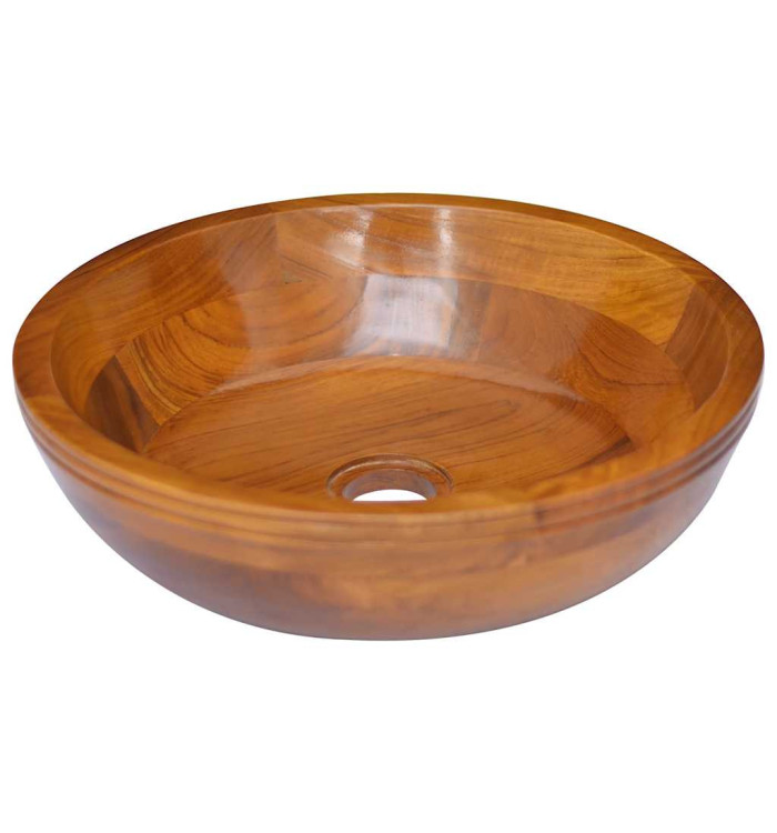 Lavabo Bois de teck massif Φ40x10 cm | Mobilier & Déco