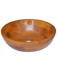 Lavabo Bois de teck massif Φ40x10 cm | Mobilier & Déco