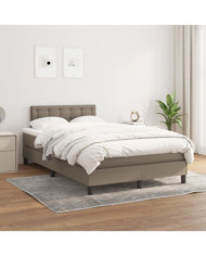 Sommier à lattes de lit avec matelas Taupe 120x200 cm Tissu | Mobilier & Déco