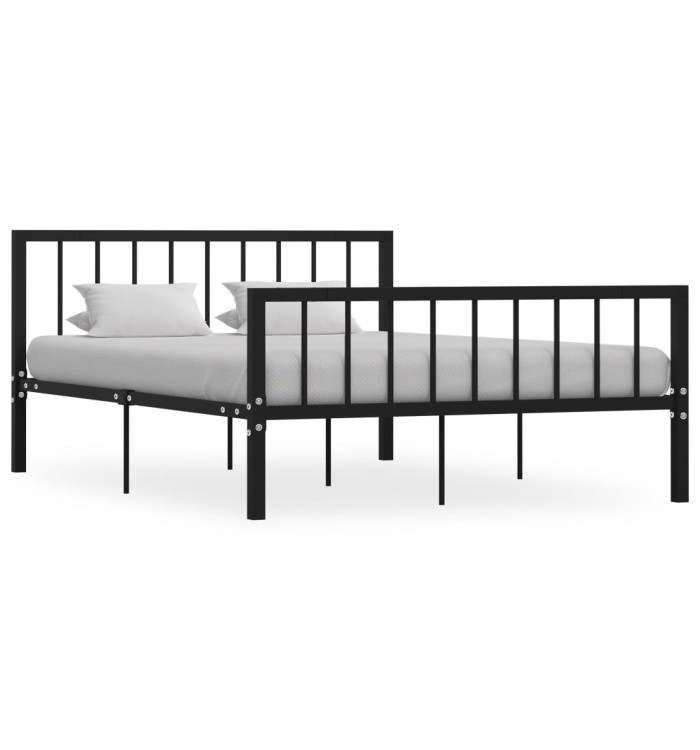 Cadre de lit sans matelas noir métal 140x200 cm | Mobilier & Déco