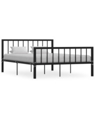 Cadre de lit sans matelas noir métal 140x200 cm | Mobilier & Déco