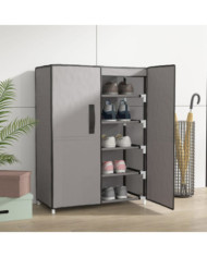 Armoire à chaussures Gris 60x28x90 cm Tissu | Mobilier & Déco