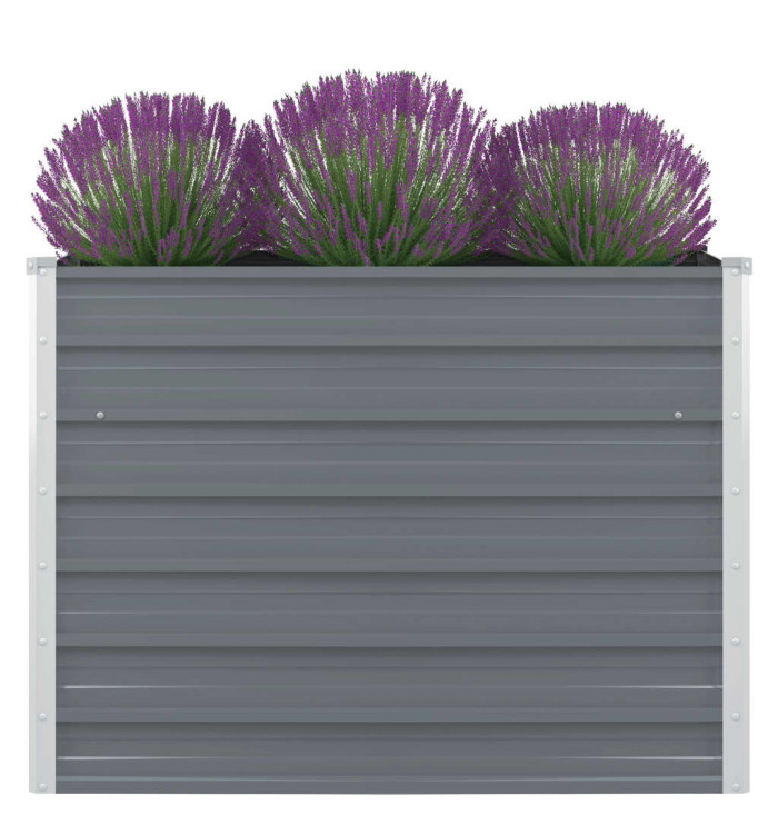Jardinière 100x100x77 cm Acier galvanisé Gris | Mobilier & Déco