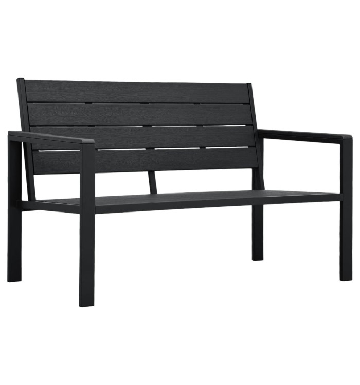 Banc de jardin 120 cm PEHD Noir Aspect de bois | Mobilier & Déco