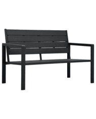 Banc de jardin 120 cm PEHD Noir Aspect de bois | Mobilier & Déco
