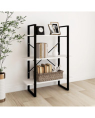 Bibliothèque à 3 niveaux Blanc 80x30x105 cm Bois de pin massif | Mobilier & Déco