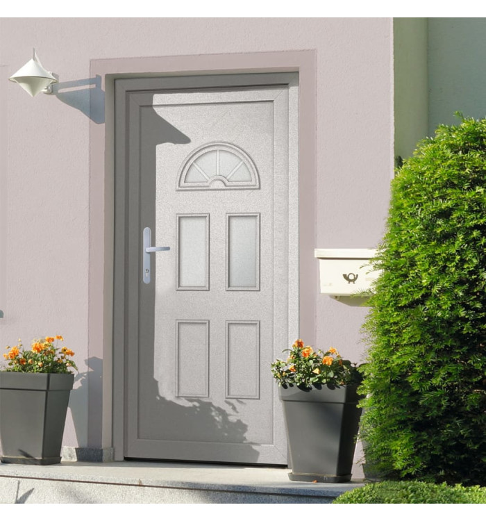 Porte d'entrée Blanc 98x208 cm PVC | Mobilier & Déco