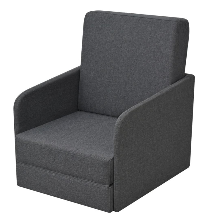 Fauteuil convertible gris foncé tissu | Mobilier & Déco