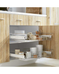 Panier en treillis métallique 2 pcs 800 mm Argenté | Mobilier & Déco