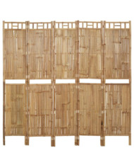 Cloison de séparation 5 panneaux Bambou 200x180 cm | Mobilier & Déco