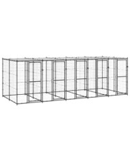 Chenil extérieur Acier avec toit 12,1 m² | Mobilier & Déco