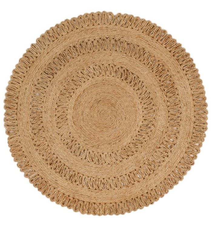 Tapis Jute tressé à la main 120 cm Rond | Mobilier & Déco