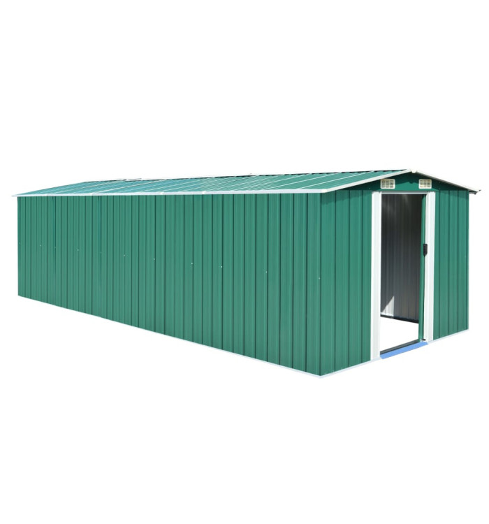 Abri de jardin 257x580x181 cm Métal Vert | Mobilier & Déco