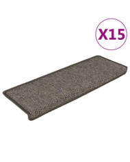 Tapis d'escalier autocollants 15 pcs 65x21x4 cm Gris et beige | Mobilier & Déco