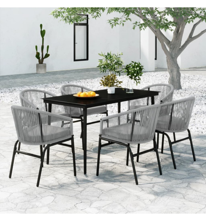 Ensemble à manger de jardin 7 pcs Gris | Mobilier & Déco