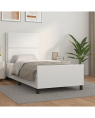Cadre de lit sans matelas blanc 100x200 cm similicuir | Mobilier & Déco