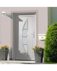 Porte d'entrée blanc 98x190 cm PVC | Mobilier & Déco