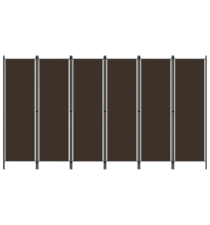 Cloison de séparation 6 panneaux Marron 300x180 cm | Mobilier & Déco