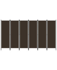 Cloison de séparation 6 panneaux Marron 300x180 cm | Mobilier & Déco