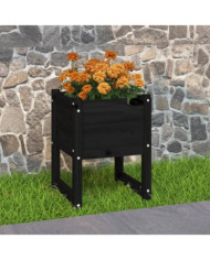 Jardinière Noir 40x40x52,5 cm Bois massif de pin | Mobilier & Déco