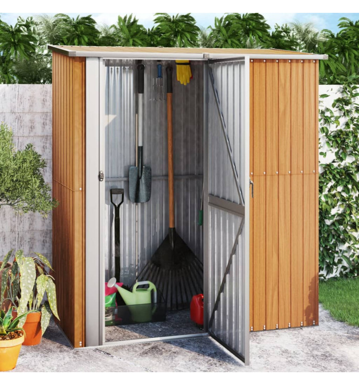 Abri de jardin 180,5x97x209,5 cm acier galvanisé aspect bois | Mobilier & Déco