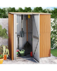 Abri de jardin 180,5x97x209,5 cm acier galvanisé aspect bois | Mobilier & Déco