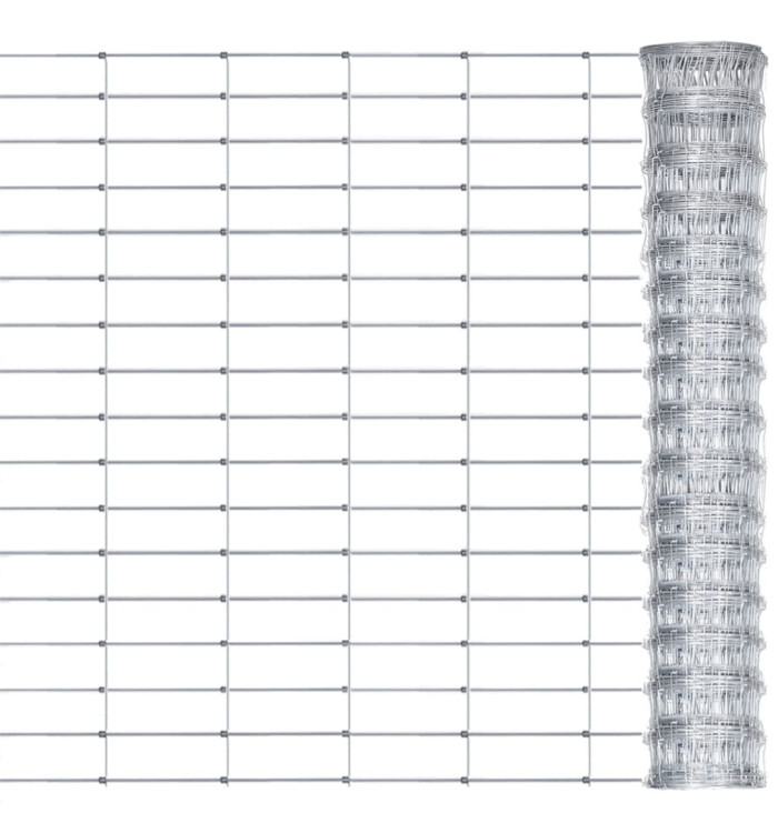 Clôture de jardin Acier galvanisé 50x0,8 m Argenté | Mobilier & Déco