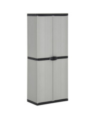 Armoire de rangement de jardin 3 étagères Gris/noir 68x40x168cm | Mobilier & Déco