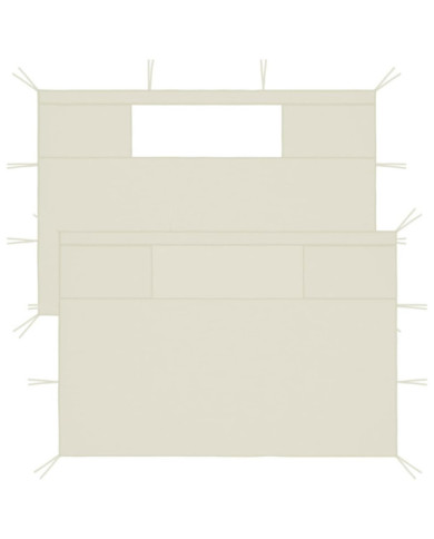 Parois latérales de belvédère avec fenêtres 2 pcs Crème | Mobilier & Déco