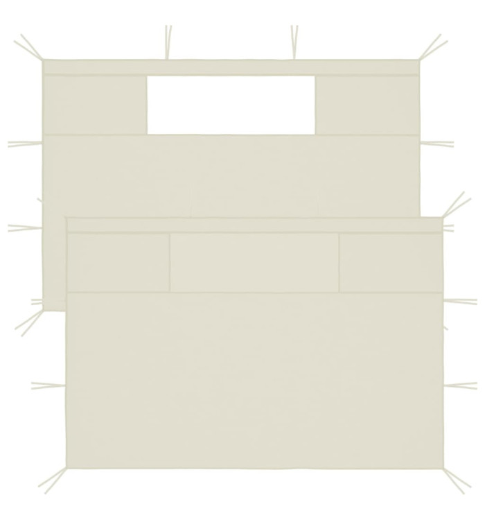 Parois latérales de belvédère avec fenêtres 2 pcs Crème | Mobilier & Déco