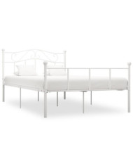 Cadre de lit sans matelas blanc métal 140x200 cm | Mobilier & Déco