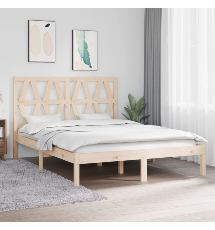 Cadre de lit Bois de pin massif 140x190 cm | Mobilier & Déco
