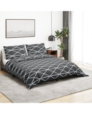 Ensemble de housse de couette Gris 155x220 cm Coton | Mobilier & Déco