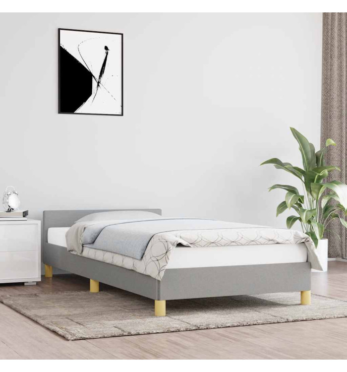 Cadre de lit sans matelas gris clair 80x200 cm tissu | Mobilier & Déco