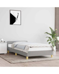 Cadre de lit sans matelas gris clair 80x200 cm tissu | Mobilier & Déco