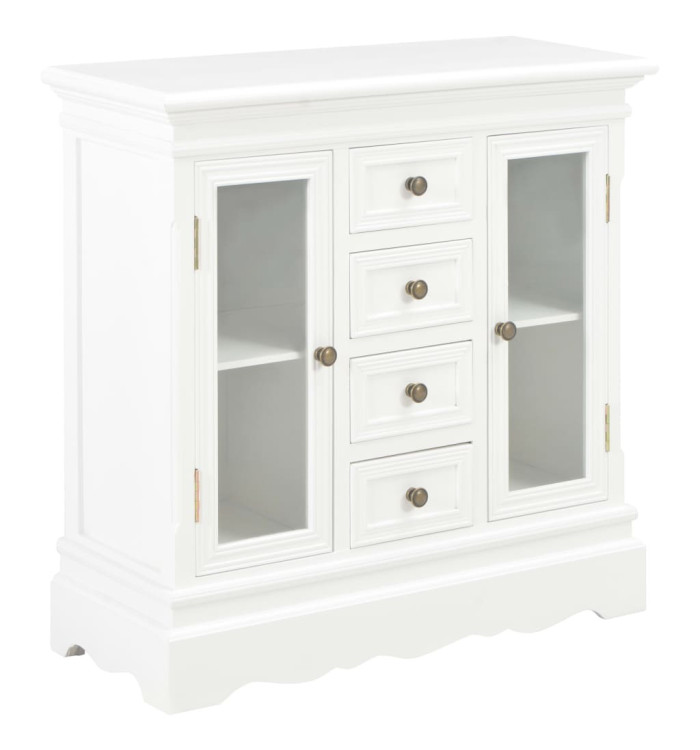 Buffet blanc 70x28x70 cm bois de pin massif | Mobilier & Déco