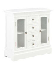 Buffet blanc 70x28x70 cm bois de pin massif | Mobilier & Déco