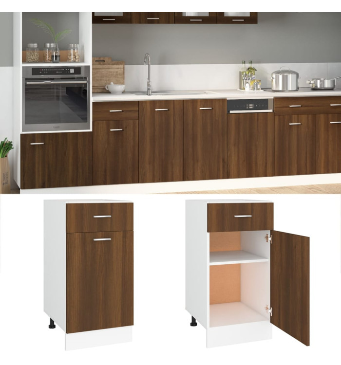 Armoire de plancher à tiroir "Lyon" Chêne marron 40x46x81,5 cm | Mobilier & Déco
