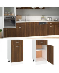 Armoire de plancher à tiroir "Lyon" Chêne marron 40x46x81,5 cm | Mobilier & Déco