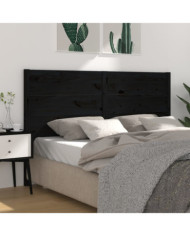Tête de lit Noir 126x4x100 cm Bois massif de pin | Mobilier & Déco
