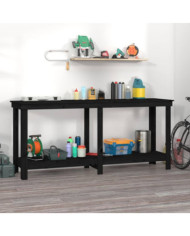 Banc de travail Noir 180x50x80 cm Bois de pin massif | Mobilier & Déco