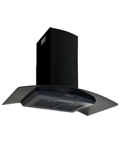 Hotte murale Acier inoxydable 756 m³/h 90 cm Noir | Mobilier & Déco