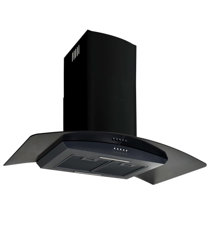 Hotte murale Acier inoxydable 756 m³/h 90 cm Noir | Mobilier & Déco