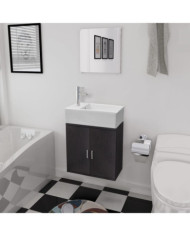 Meubles de salle de bains trois pièces Noir | Mobilier & Déco