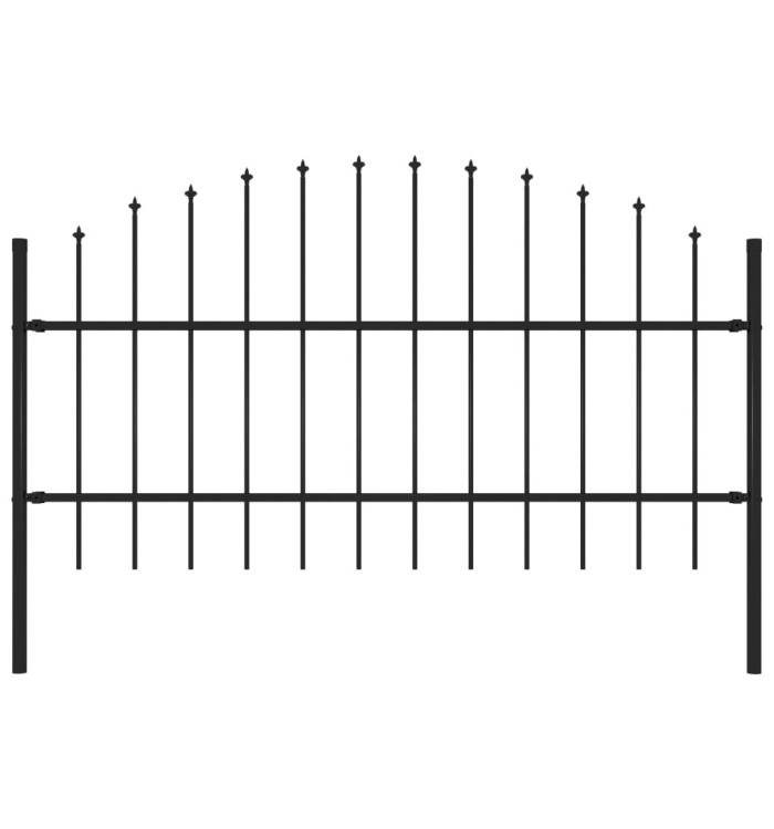 Clôture de jardin avec dessus en lance Acier 1,7 m Noir | Mobilier & Déco