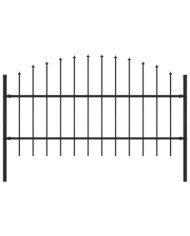 Clôture de jardin avec dessus en lance Acier 1,7 m Noir | Mobilier & Déco