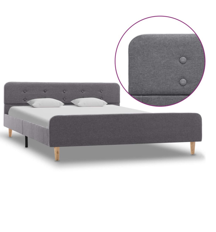 Cadre de lit sans matelas gris clair tissu 160x200 cm | Mobilier & Déco