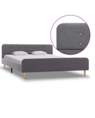 Cadre de lit sans matelas gris clair tissu 160x200 cm | Mobilier & Déco