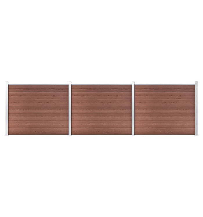 Ensemble de panneau de clôture WPC 526x146 cm Marron | Mobilier & Déco