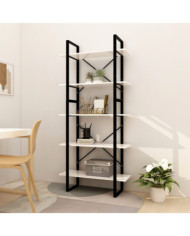 Bibliothèque à 5 niveaux Blanc 80x30x175 cm Bois d'ingénierie | Mobilier & Déco